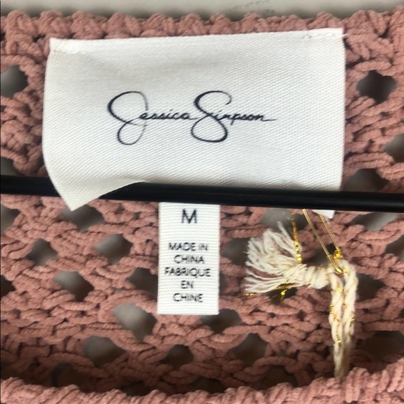 Jessica Simpson Pink Loose Knit Crop Sweater (M) - Picture 4 of 5